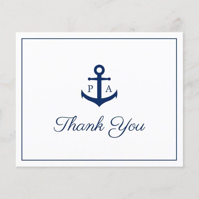 Tack för ditt kort för sjöblå sjömil Bröllop (Framsida)