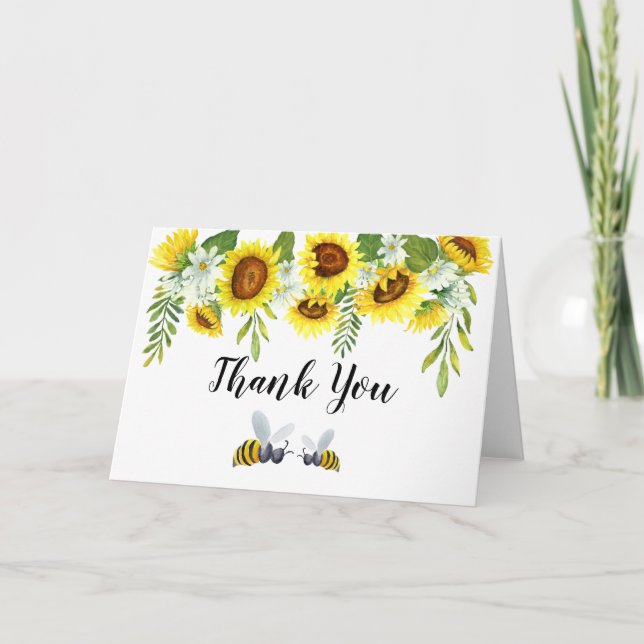 Tack för ditt kort för solblommor och smycken (Framsida)