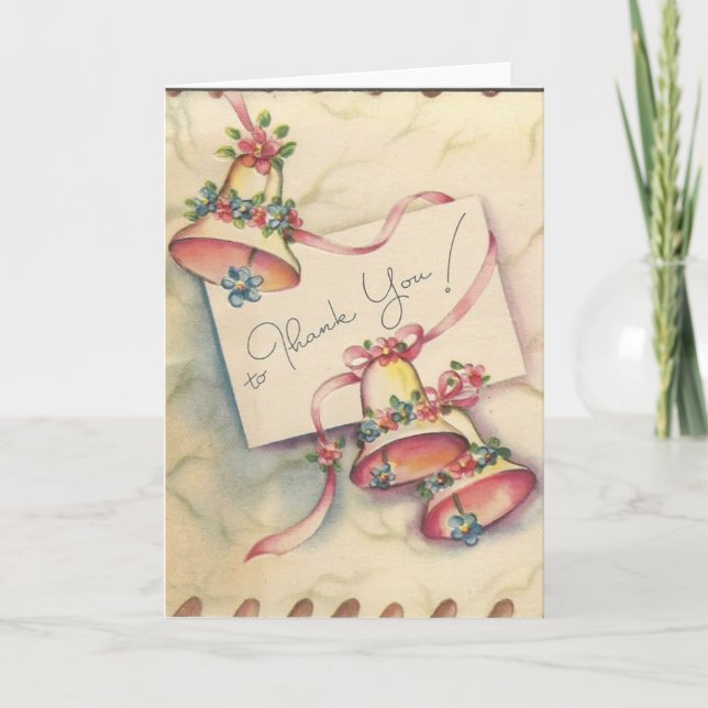 Tack för ditt kort för söt Bröllop Klockor (Framsida)