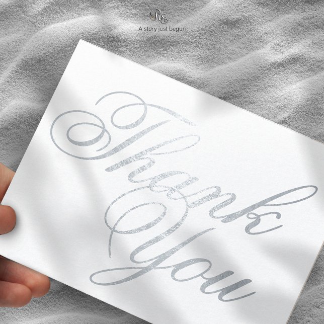 Tack för ditt kort för Starfish Beach Dream Foil (Starfish Beach Dream Foil Thank You Card with shimmering foil typography, close-up view.)