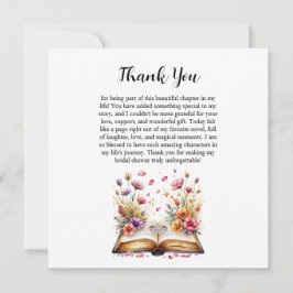 Tack för ditt kort för temat bok och Ring