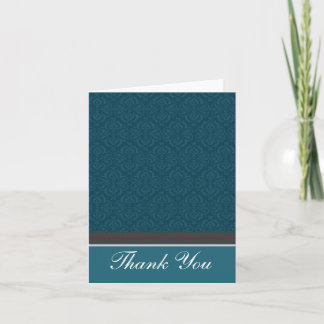 Tack för ditt kort för Trendig Vintage Teal Damask