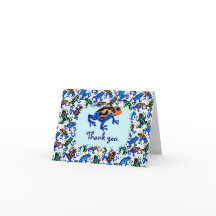 Tack för ditt kort för Tropical Frog Mönster - tom