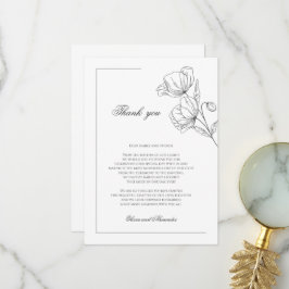 Tack för ditt kort för vallmoblommor elegant bröll