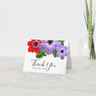 Tack för ditt kort för vattenfärgen Anemone Blommi