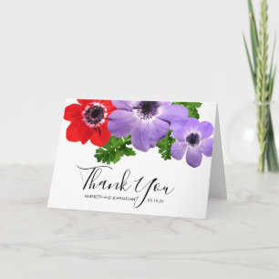 Tack för ditt kort för vattenfärgen Anemone Blommi