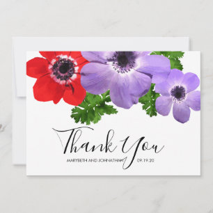 Tack för ditt kort för vattenfärgen Anemone Blommi