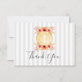 Tack för ditt kort för vattenfärgen Blommigt Guld