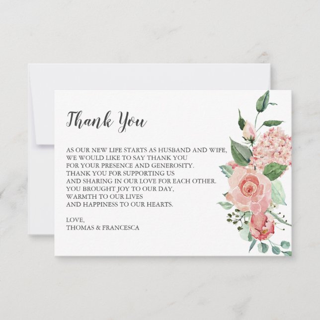 Tack för ditt kort för vattenfärgen Bröllop i Ro B (Framsida)