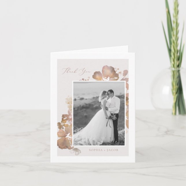 Tack för ditt kort för vattenfärgen Romantik (Framsida)