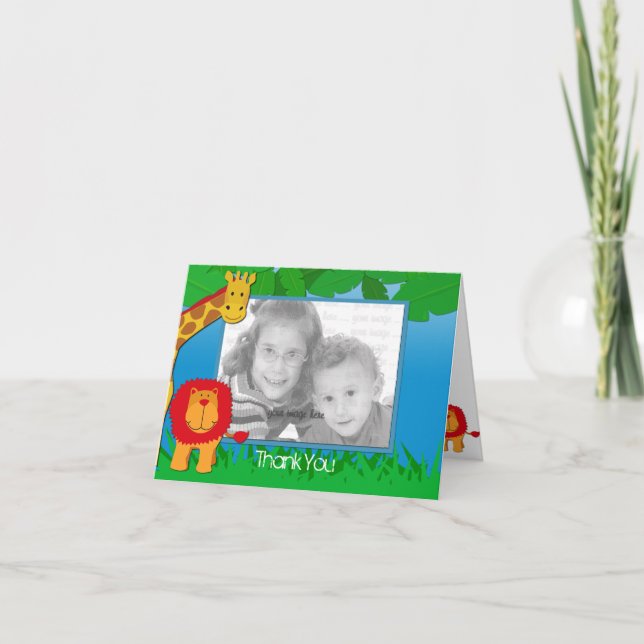 Tack för ditt kort för vild Safari Photo Template (Framsida)