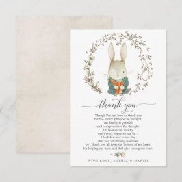 Tack för ditt kort för vintage Rabbit Baby Shower