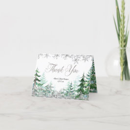 Tack för ditt kort för vinterskog i silver