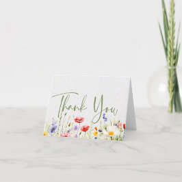 Tack för ditt kort för Watercolor Wildblomma Bröll