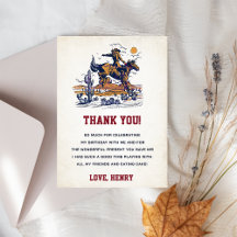 Tack för ditt kort för western Cowboy-Födelsedagsf