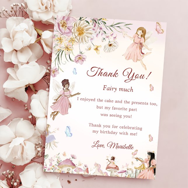 Tack för ditt kort för Wildblomma Fairy Birthday P (Skapare uppladdad)