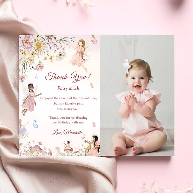 Tack för ditt kort för Wildblomma Fairy Birthday P (Skapare uppladdad)