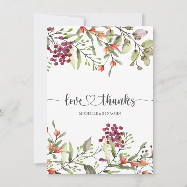 Tack för ditt kort för Wildblomme Meadow Bröllop (Framsida)