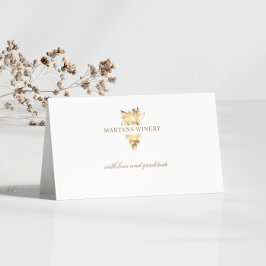Tack för ditt kort för Winery Vin Business Guld-gr
