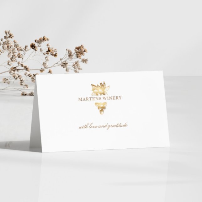 Tack för ditt kort för Winery Vin Business Guld-gr (Skapare uppladdad)