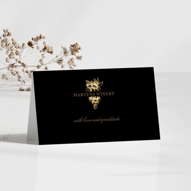 Tack för ditt kort för Winery Vin Business Guld-gr (Skapare uppladdad)