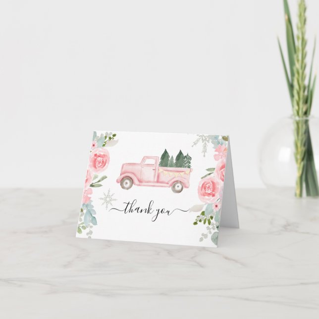 Tack för ditt kort för Winter-julen Lastbil (Framsida)