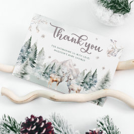 Tack för ditt kort för Winter Woodland Hjort Baby