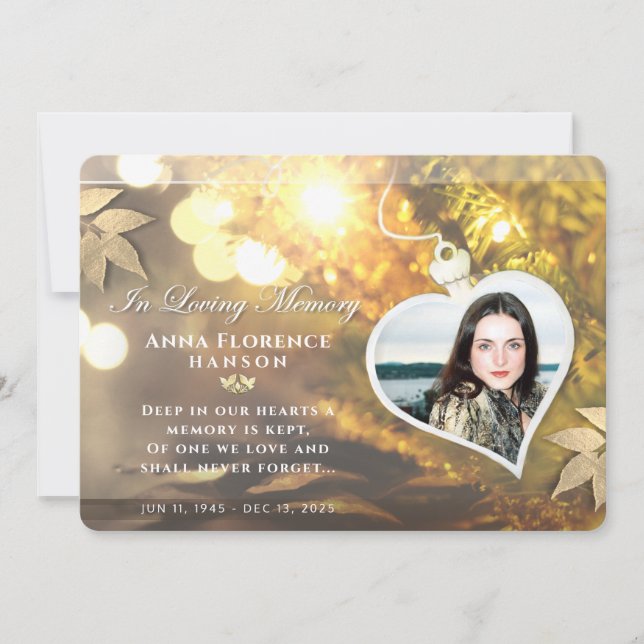 Tack för ditt kort, Golden Helgdag Heart Photo Sym Inbjudningar (Framsida)