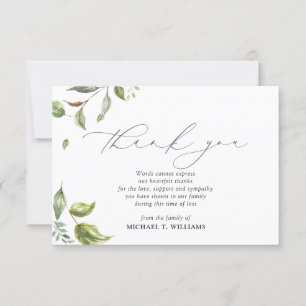 Tack för ditt kort - Greenery Memorial Photo