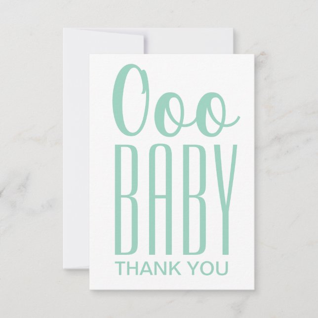 Tack för ditt kort: Grönt OOO Baby Tack Kort (Framsida)