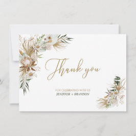 Tack för ditt kort, guld Boho/Bohemian Wedding Kort