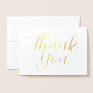 Tack för ditt kort, Guld Calligraphy-uppskattning Folierat Kort