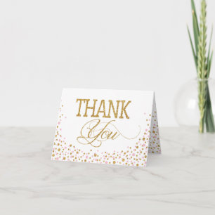 Tack för ditt kort guld Glitter och Rosa Sprinkles