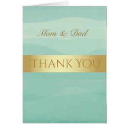 Tack för ditt kort Guld Grönt Bröllop