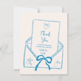 Tack för ditt kort, Hand plockade Lemon Baby Showe Inbjudningar