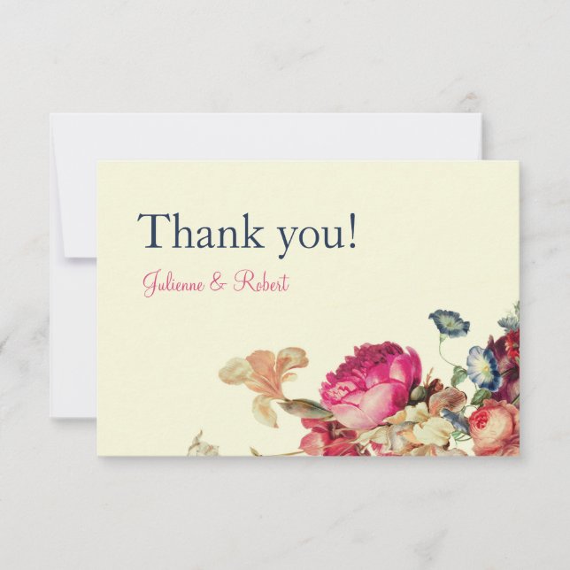 Tack för ditt kort i Blommigt Bröllop (Framsida)