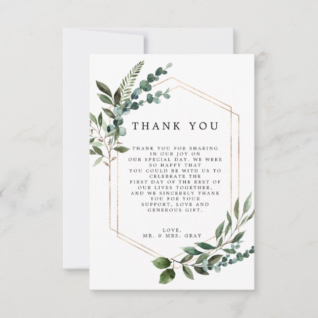 Tack för ditt kort i blommigtens ramformat (Framsida)