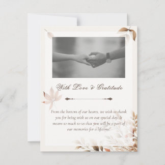 Tack för ditt kort i Cream Höst Bröllop