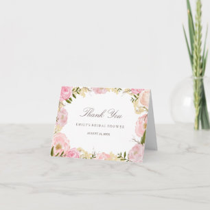 Tack för ditt kort i elegant Rosa ros Möhippa