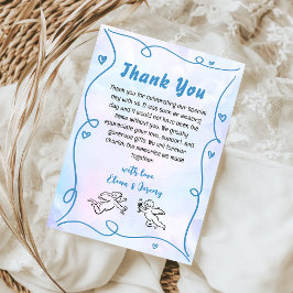 Tack för ditt kort i funky Hand plockade Bröllop