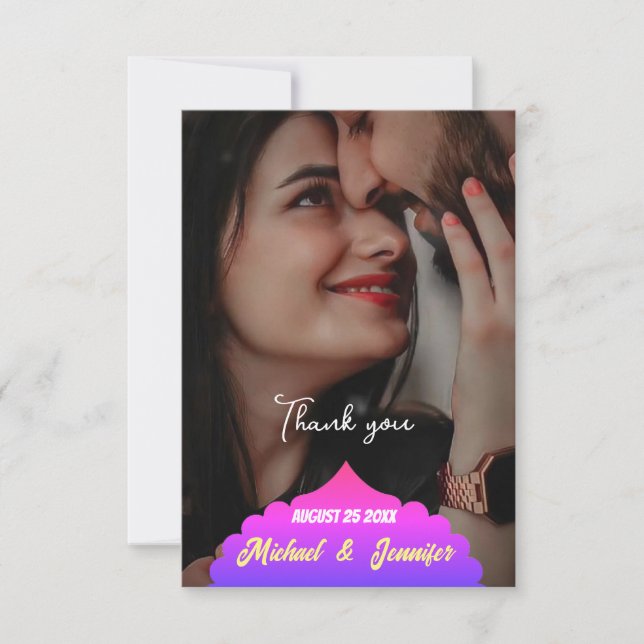 Tack för ditt kort i Modern Elegant Personligt brö (Framsida)