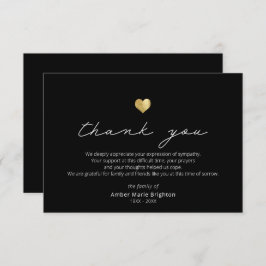 Tack för ditt kort i Modern Script Guld Heart Symp