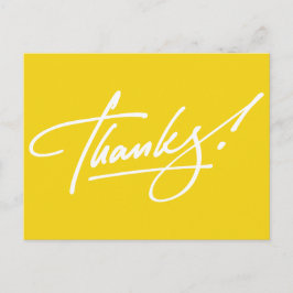 Tack för ditt kort i Modern Script Lemon Gult