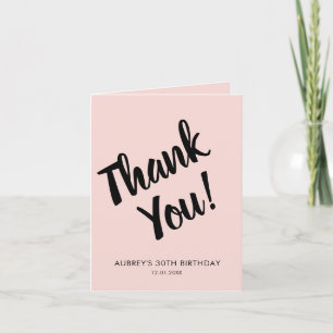 Tack för ditt kort i Modern Script Rosa Birthday