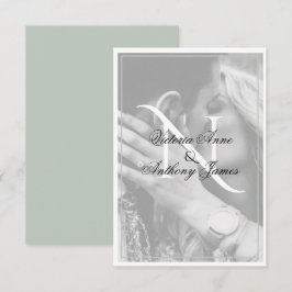 Tack för ditt kort i Monogram Photo Script Bröllop