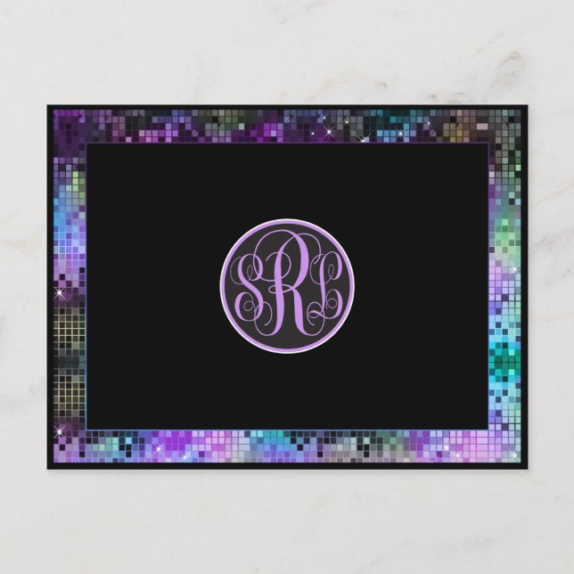 Tack för ditt kort i multifärgad Glitter och Spark (Framsida)