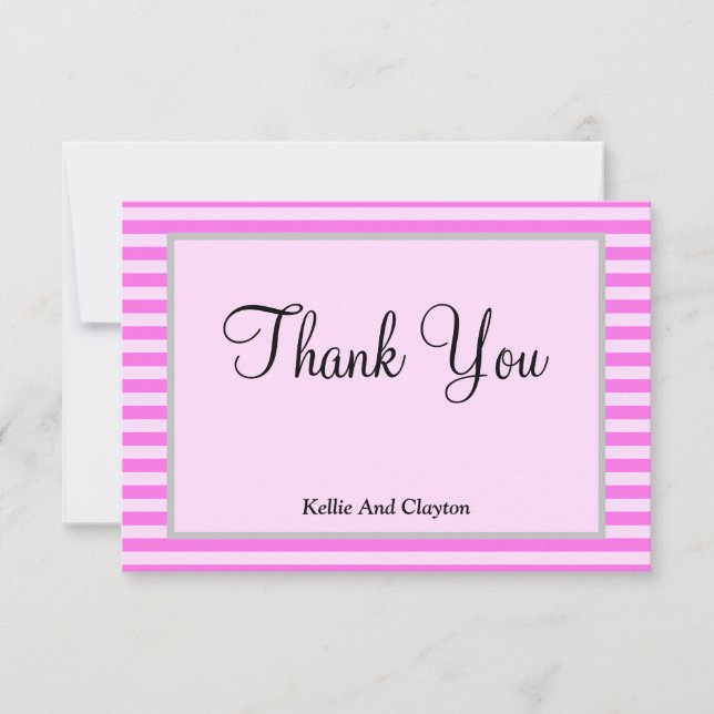 Tack för ditt kort i rosa Rand-format (Framsida)