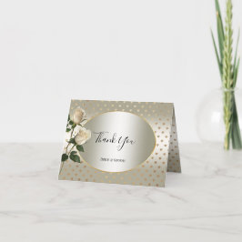 Tack för ditt kort i vit ros Guld