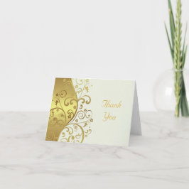 Tack för ditt kort - Ivory & Guld Swirls