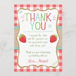 Tack för ditt kort Jordgubbe, första födelsedag